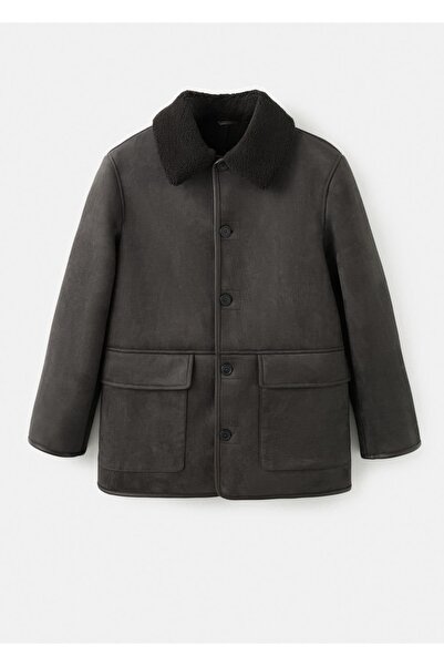 MANGO Man Kürklü süet görünümlü ceket