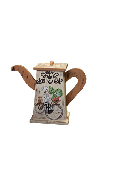 Decoratiuni Vintage Casa Retro Teapot box, for tea, coffee, made of wood, hand-painted