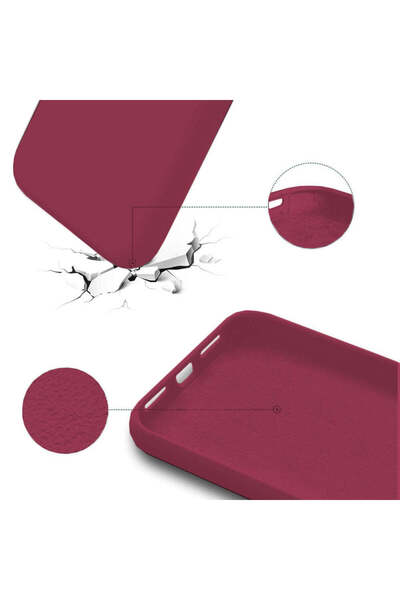 Casey Studios Husa Silicon iPhone 13, cu Microfibra, Slim, de Protectie, Margini Ridicate, Burgundy