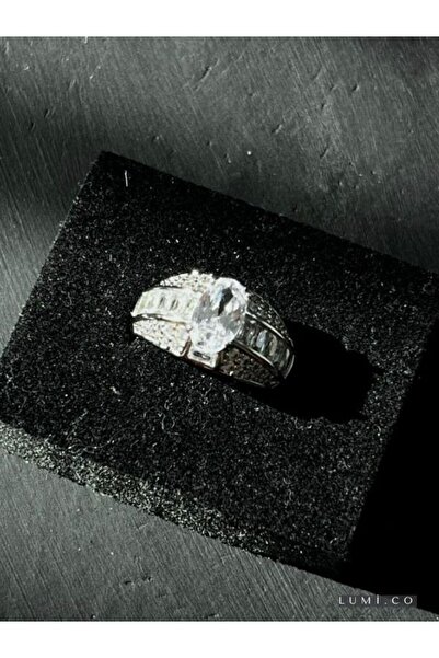 LUMİCOTAKI هدية خاتم من الفولاذ مرصع بالحجر الأبيض طراز سلطان رقم XUPING