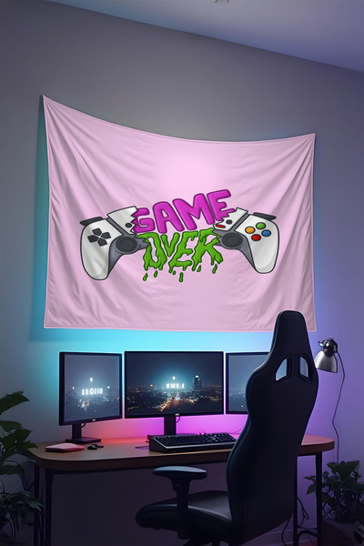 RUGRUMBA Tapiserie pentru gamer – tematică pentru jocuri, țesătură de calitat...