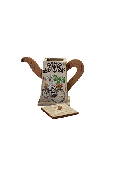 Decoratiuni Vintage Casa Retro Teapot box, for tea, coffee, made of wood, hand-painted