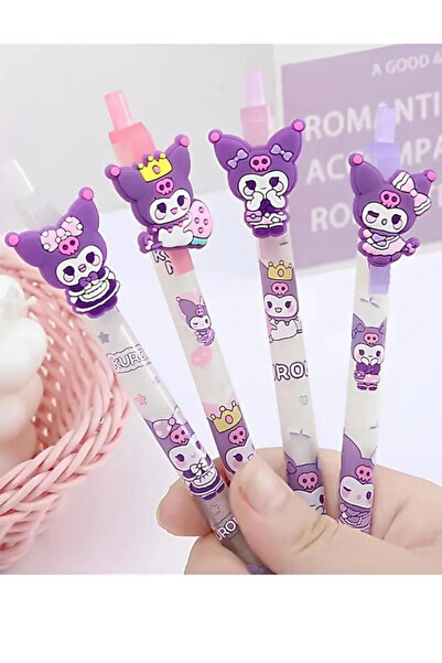 NaSaDAN Kuromi Temalı 0.7 Uçlu Mekanik Kalem (Tekli) – Silikon Başlıklı Sevimli Uçlu Kalem