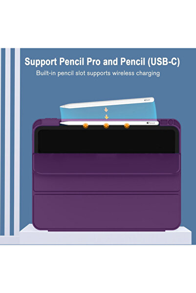 Wtech Apple iPad Pro 13 5G 2025 (M5) 13 inch Smart Flip Leather Texture with Pen Holder Case Cover