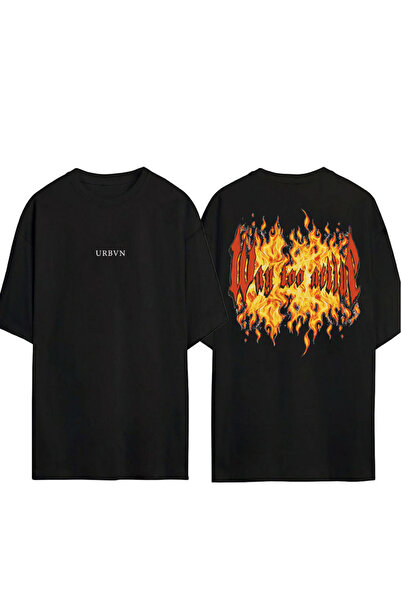urbvn تي شيرت واي ديزاين مطبوع أسود قصة فضفاضة