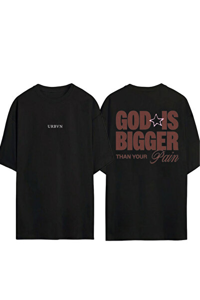 urbvn Tricou oversize negru cu imprimeu Pain Design