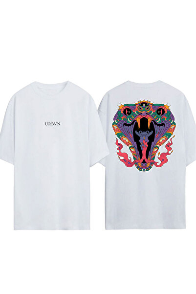 urbvn Μπλουζάκι SNAKE 5 με στάμπα σε λευκό χρώμα, oversized