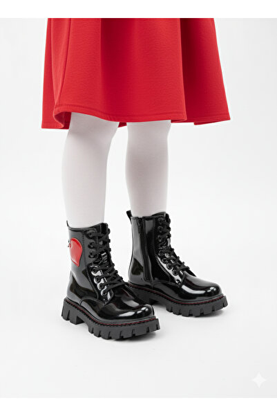 patik ayakkabı Girls' Patent Leather Boots