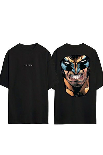 urbvn X Men Design Printed Black Oversized t Shirt