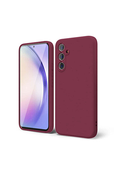 Casey Studios Husa Silicon Samsung Galaxy A54, cu Microfibra, Slim, Margini Ridicate, Burgundy