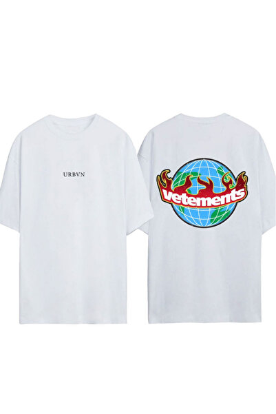 urbvn Vetements Design Printed White Oversized T-Shirt