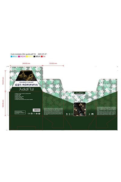 Flippy Christmas Linear Outdoor Installation IP65, 20 meters, 200 LED, Warm White,