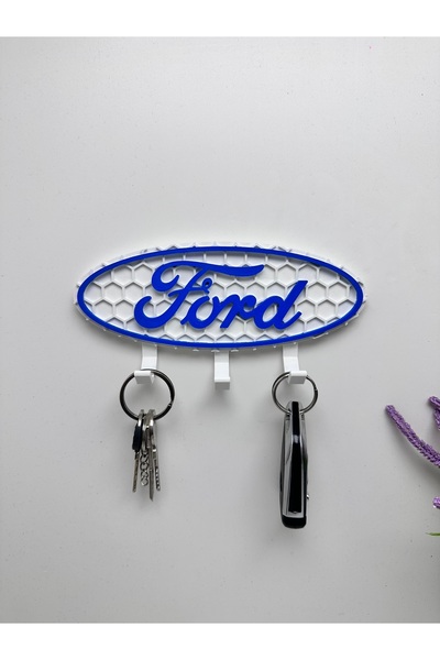 Butik حامل مفاتيح بتصميم شعار فورد مطبوع بتقنية ثلاثية الأبعاد