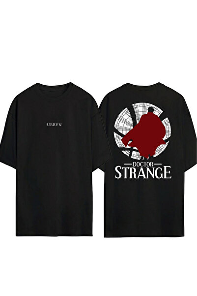 urbvn Strange Design Printed Black Oversized t Shirt