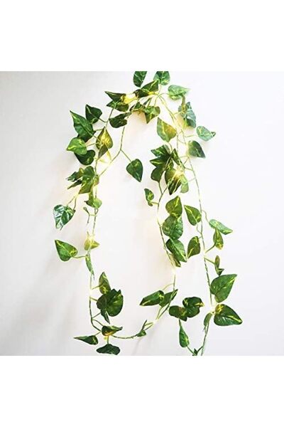 OEM Ghirlandă luminoasă FLCSIed cu frunze verzi, 20 LED-uri, 2 m, lumină caldă, alimentată cu baterii