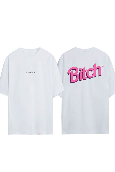 urbvn Tricou supradimensionat alb cu imprimeu Bxtch Design