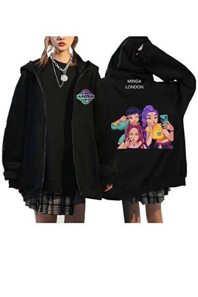 Minga London Unisex Huntrx Selfie Style Colorat cu imprimeu Negru supradimens...