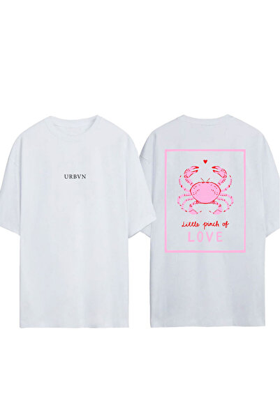 urbvn Tricou alb oversize cu imprimeu ScrabLove Design