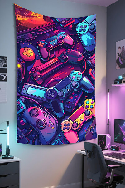 RUGRUMBA Tapiserie verticală pentru gamer – tematică pentru jocuri, țesătură ...