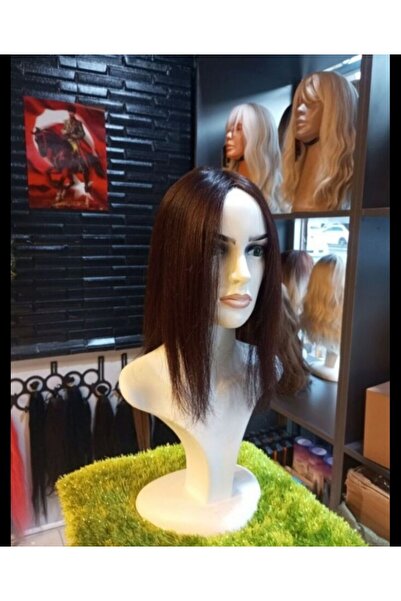 Gerçek Efsane 35 cm çikolata kahve tepelik gerçek saç