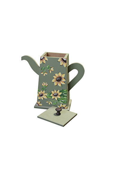 Decoratiuni Vintage Casa Retro Teapot box, for tea, coffee, made of wood, hand-painted, height 30 cm
