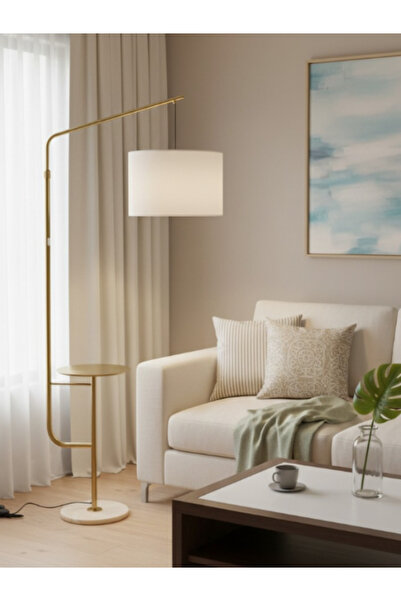 BEC49 Floor lamp with side table - Modern design for living room decor