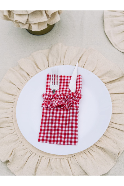 KaiAtelier Σετ 6 θήκες για κουταλάκια/χαρτοπετσέτες Mia με 3 διαμερίσματα και...