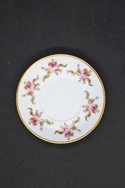 ABBETC Small Presentation Plate Decorated with Pink Flowers 9.5 cm