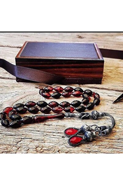 Genel Markalar ATEŞ SIKMA KEHRIBAR TESBIH 1000 AYAR KAZAZ GÜMÜŞ PÜSKÜLLÜ KUTU...