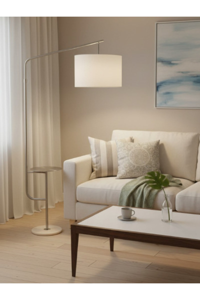 BEC49 Floor lamp with side table - Modern design for living room decor