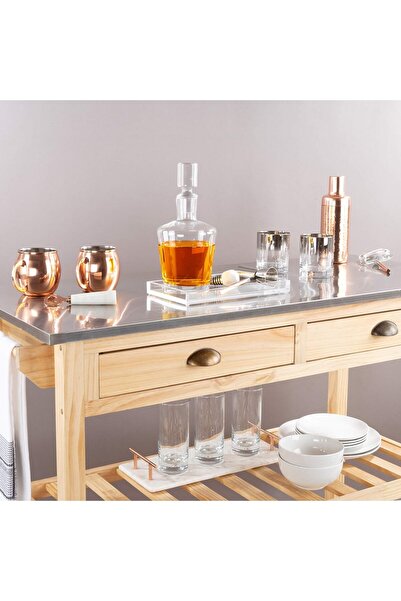 Lavish Home Clear Acrylic Tray - Rectangular Modern Organizer for Bedside, Bathroom, Office -