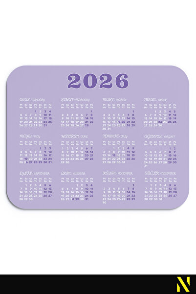 nilizma 2026 Calendar Purple Ergonomic Mouse Pad with Non-Slip Surface Ideal Mousepad for Home and Office Use