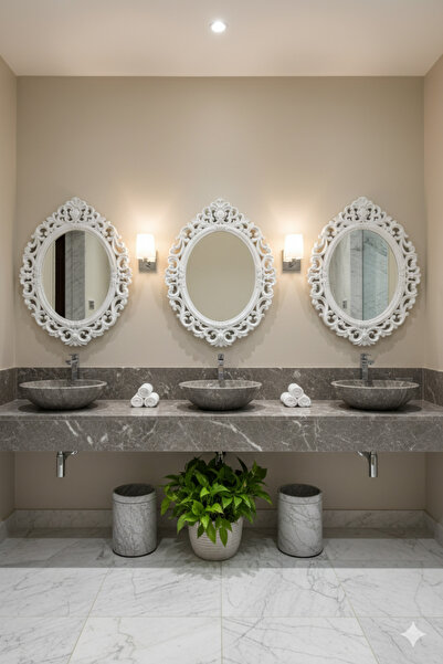 Generic طقم مرايا فنية بإطار متموج – لمسة فخامة عصرية 72سم * 57 سم