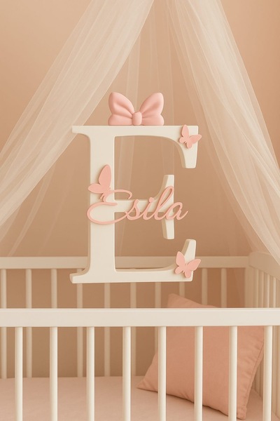 3D İsme Özel Dekoratif Harf | Bebek ve Çocuk Odası Dekoru & Yeni Doğan Hediye...