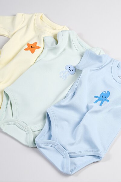 Bondberro Set of 3 100% Cotton Applique Embroidered Baby and Children's Bodysuits & Bodysuits