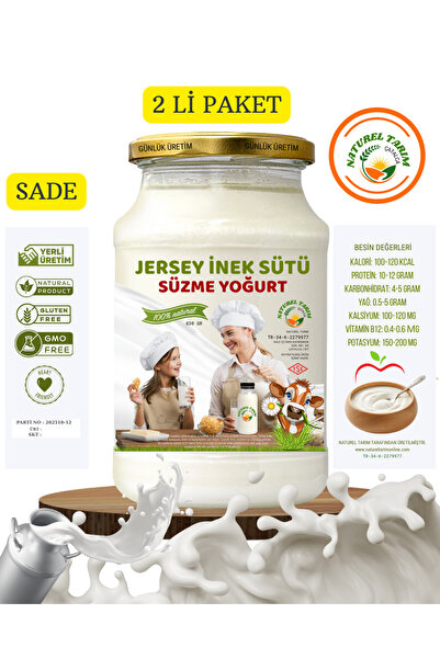 NATUREL JERSEY İNEK SÜTÜ SÜZME YOĞURT 830 GR X 2 Lİ PAKET