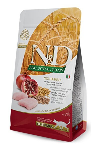 N&D Düşük Tahıllı Kısır Kedi Maması Tavuklu Narlı Sterilised 1.5 kg CB7795