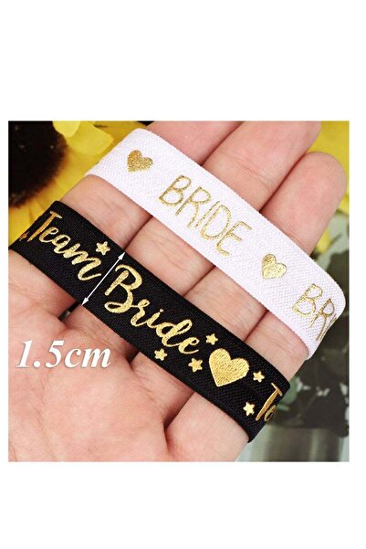 Generic Hen Party Wristbands, 11 Pcs - 1 Bride & 10 Team Bride (White & Black)