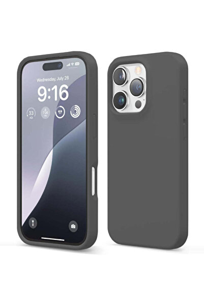 Casey Studios Husa Soft Silicone iPhone 16 Pro, Microfibra in Interior, de Protectie, Slim, Dark Grey