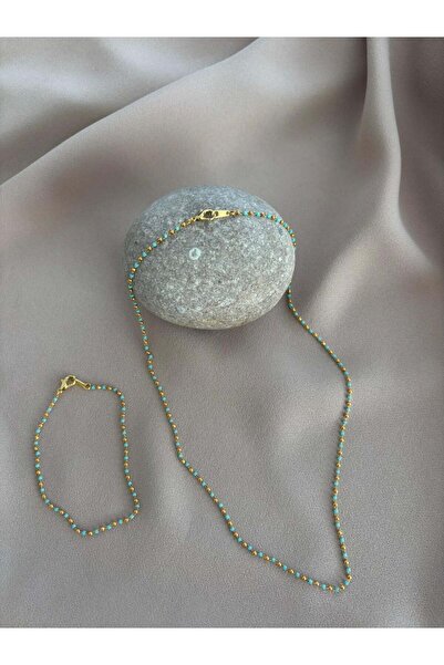 BuinJewellery Mini Mavi Turkuaz Boncuklu Bileklik
