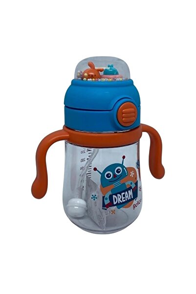 Hype Store 260ml Cute Friends Patterned Rattle Smart Straw Water Bottle with ...