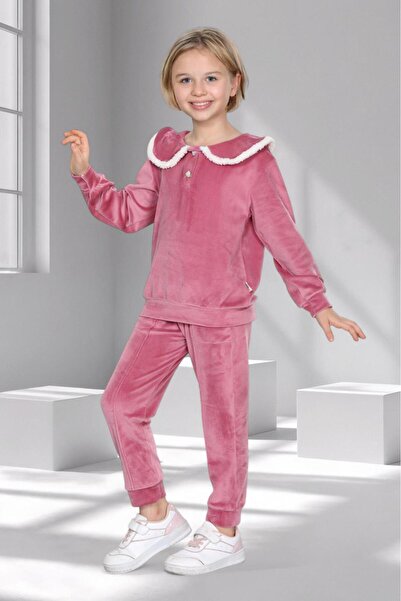 mhk burç bebe Set de trening pentru fete din catifea – 2-9 ani – țesătură moa...