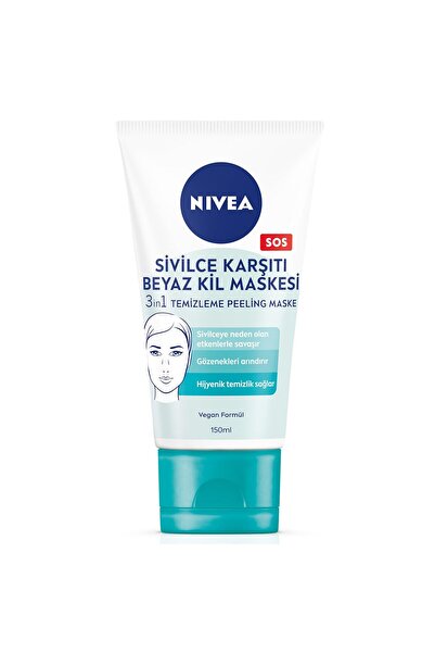Delixa Karşıtı 3'ü 1 Arada Beyaz Kil Maskesi 150ml, Temizleme, Peeling, Siyah...