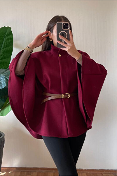 Nazline Women's Oversized Belted Cashmere Poncho