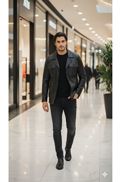 SNR Genuine Lambskin Men Leather Coat Real Leather Jacket Soft Leather