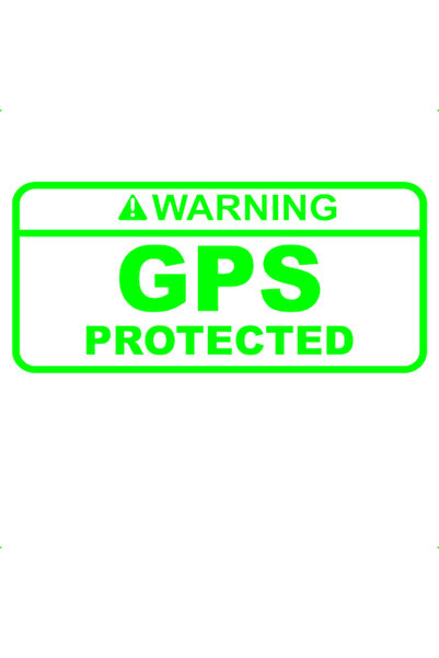 Oracal 651 Sticker auto warning gps protected, 10cm, verde