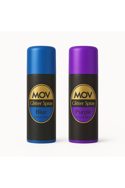 MOV Glitter Spray 2 li Set Blue + Purple - Saç ve Cilt İçin Parıltılı Sprey