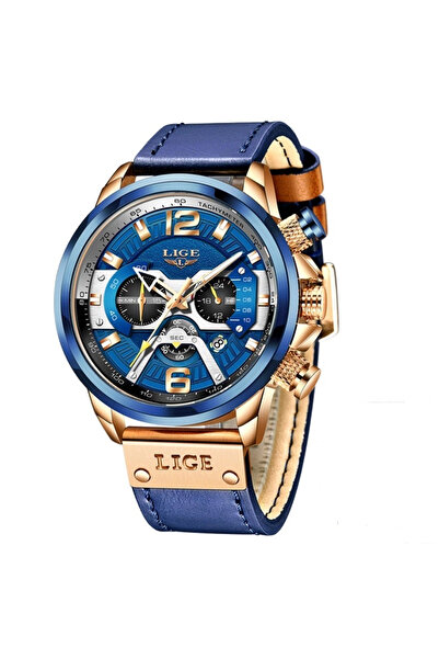 Lige Men's Watch Quartz Leather