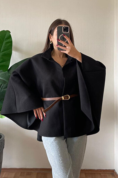 Nazline Women's Oversized Belted Cashmere Poncho