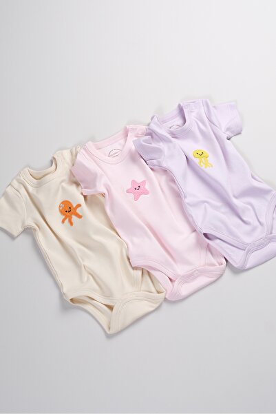 Bondberro Set of 3 100% Cotton Applique Embroidered Baby and Children's Bodysuits & Bodysuits